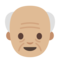 Old Man - Medium Light emoji on Google